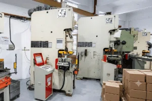 Automatic progressive die metal stamping press line in our factory workshop